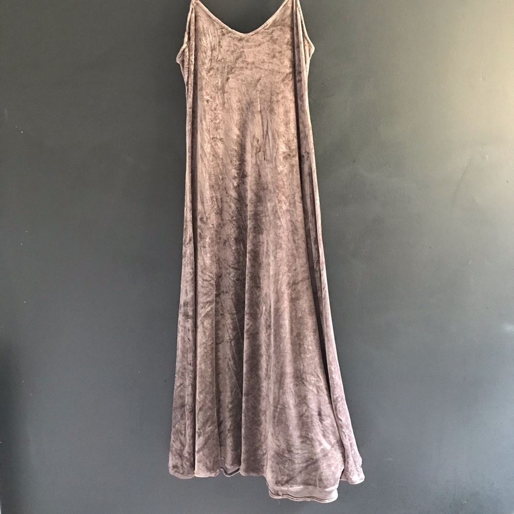 Green Velvet spaghetti strap dress